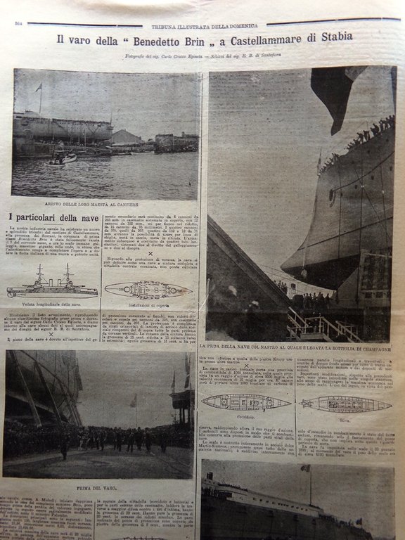 La Tribuna Illustrata 17 Novembre 1901 Petrarca Lecco Benedetto Brin …