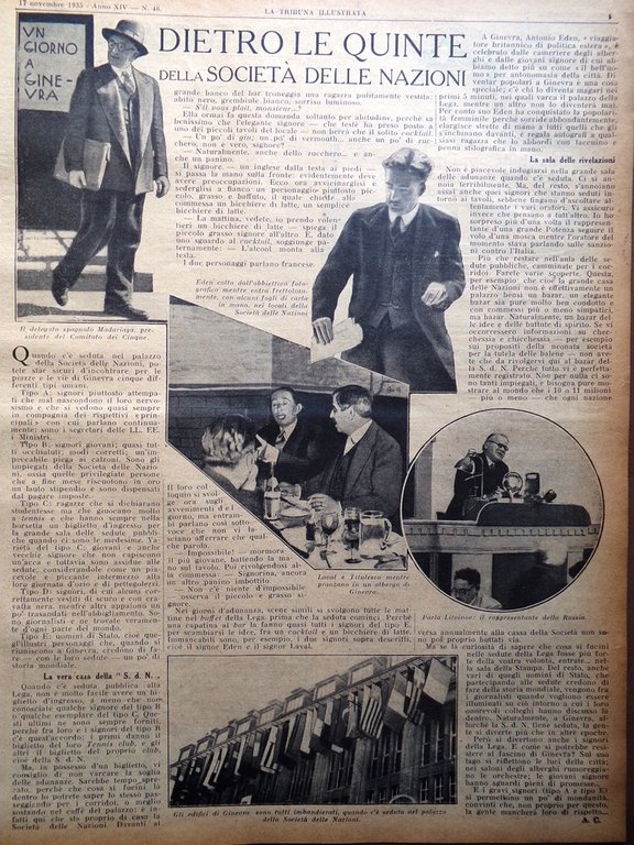 La Tribuna Illustrata 17 Novembre 1935 Società Nazioni Italiani in …