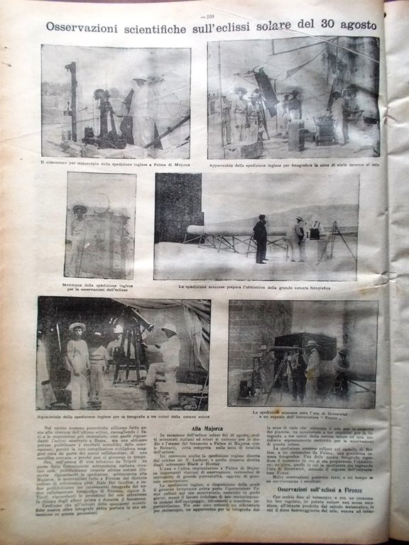 La Tribuna Illustrata 17 Settembre 1905 Febbre Gialla Eclisse Calabria …