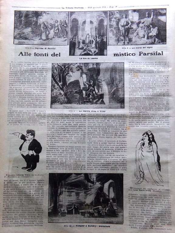 La Tribuna Illustrata 18 Gennaio 1914 Parsifal Diamanti Grasso Fragson …
