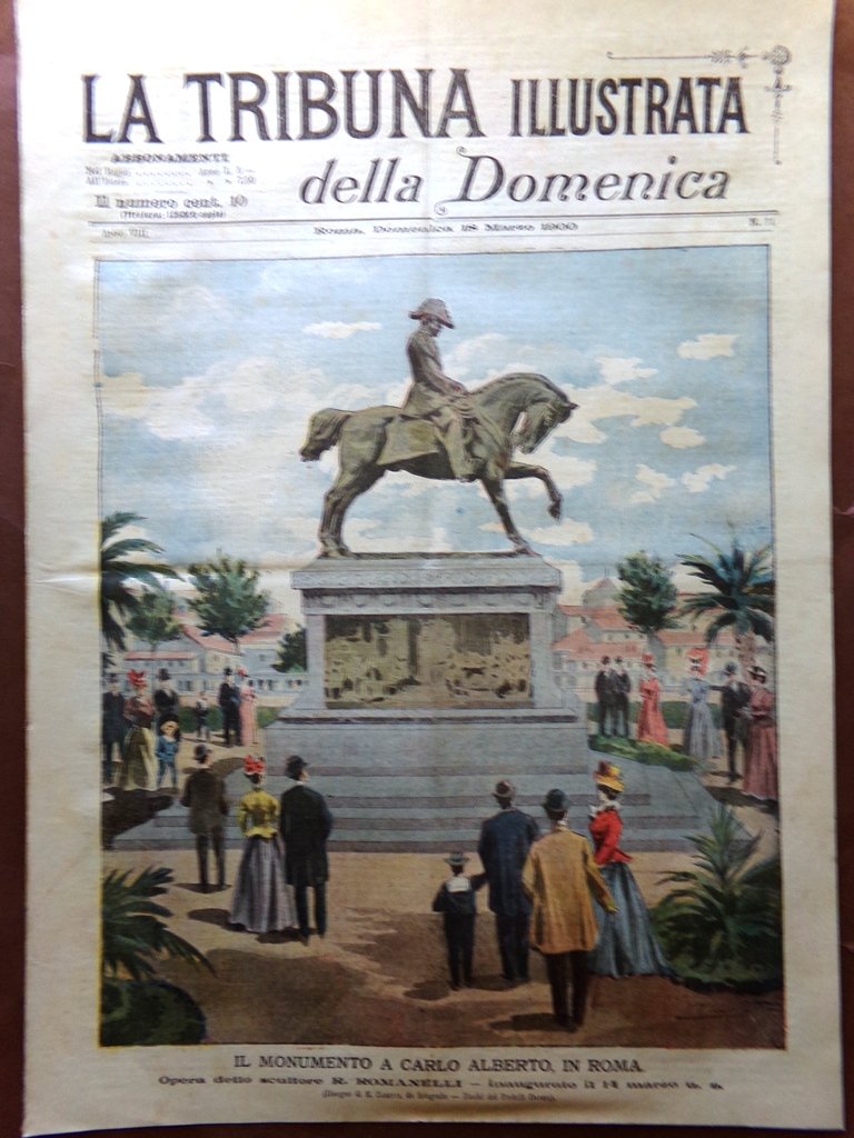 La Tribuna Illustrata 18 Marzo 1900 Cadice Monumento a Carlo …