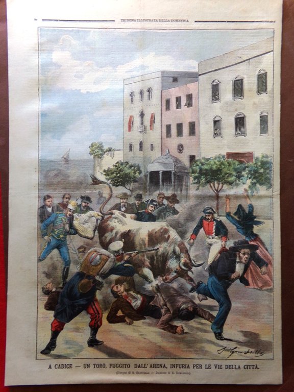 La Tribuna Illustrata 18 Marzo 1900 Cadice Monumento a Carlo …