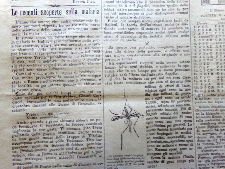 La Tribuna Illustrata 18 Novembre 1900 Malaria Marchiori Amoroso Messa …