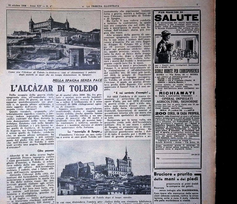 La Tribuna Illustrata 18 Ottobre 1936 Franco Alcazar Toledo Marinai …