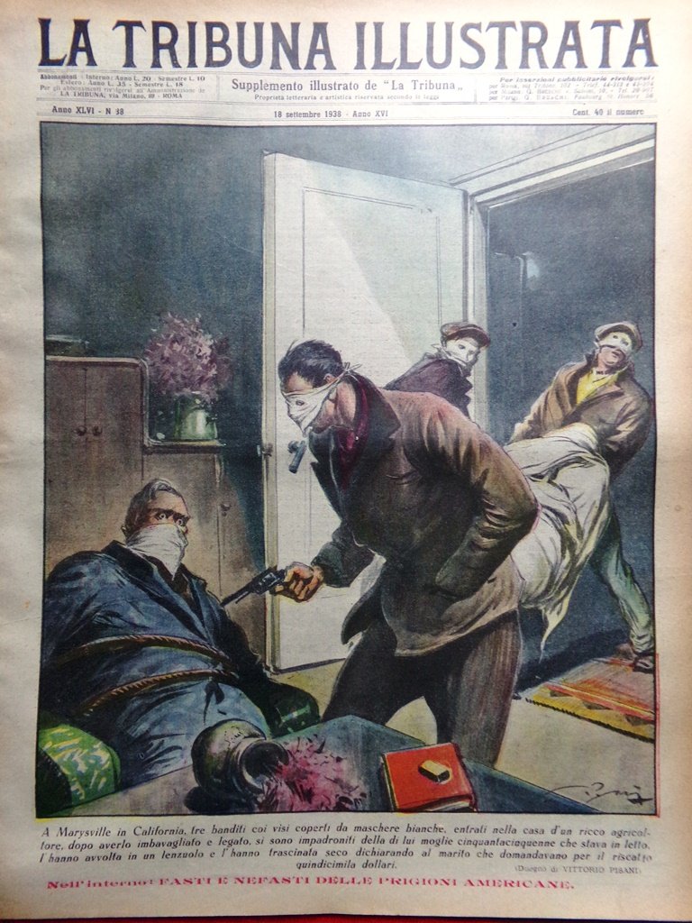 La Tribuna Illustrata 18 Settembre 1938 Sing Sing Automobilismo Aeronautica …