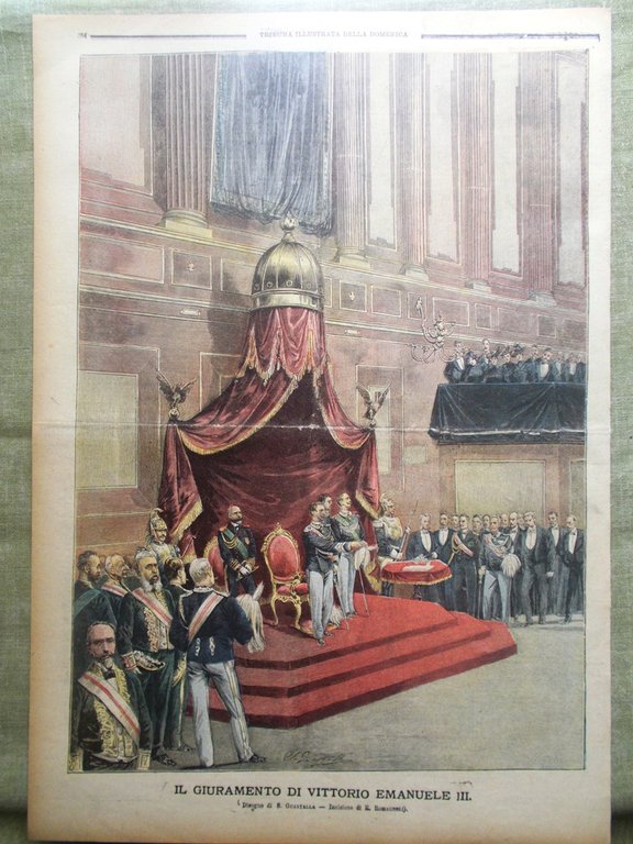 La Tribuna Illustrata 19 Agosto 1900 Margherita Giuramento Vittorio Emanuele …