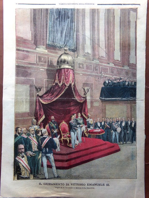 La Tribuna Illustrata 19 Agosto 1900 Margherita Giuramento Vittorio Emanuele …