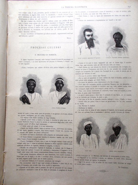 La Tribuna Illustrata 19 Aprile 1891 Processo Massaua Grande Chartreuse …
