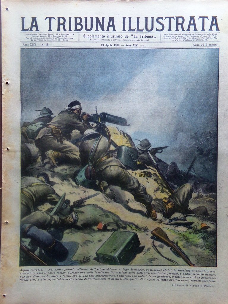 La Tribuna Illustrata 19 Aprile 1936 Artaban Gondar Dancalia Lago …