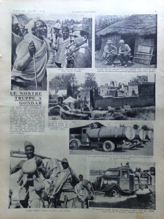 La Tribuna Illustrata 19 Aprile 1936 Artaban Gondar Dancalia Lago …