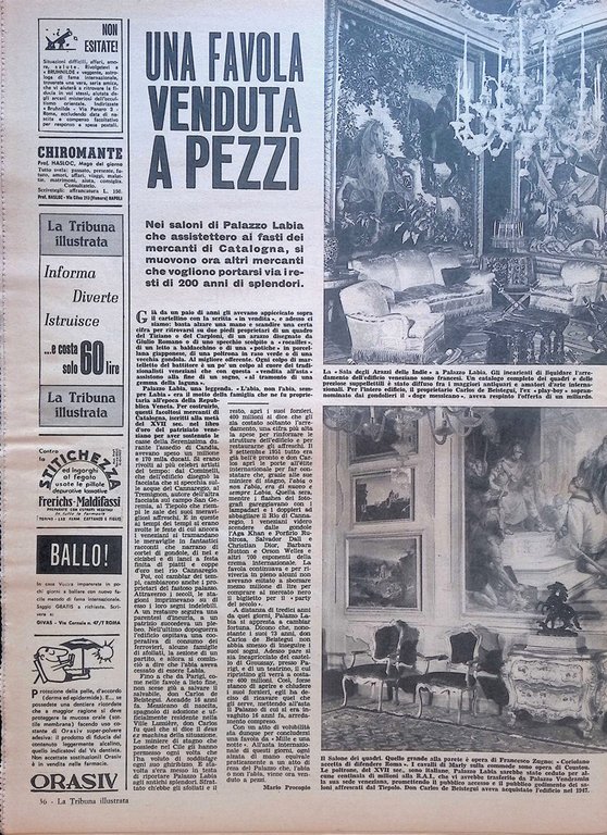 La Tribuna Illustrata 19 Aprile 1964 Ferida Newman Finney Labia …