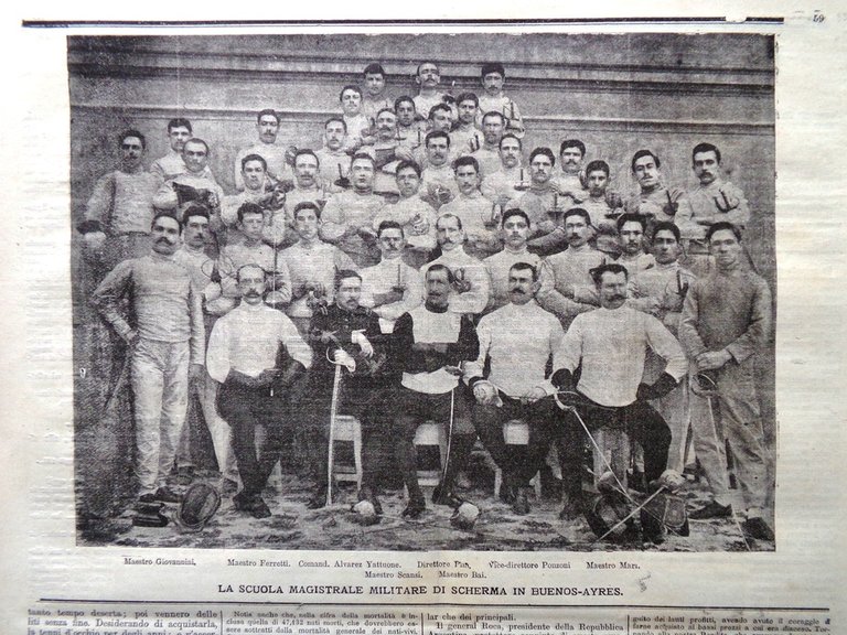 La Tribuna Illustrata 19 Febbraio 1899 Scuola Scherma Buenos Aires …