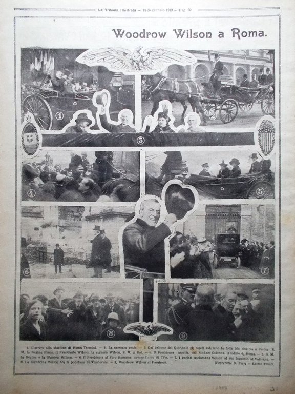 La Tribuna Illustrata 19 Gennaio 1919 Wilson a Roma Anno …