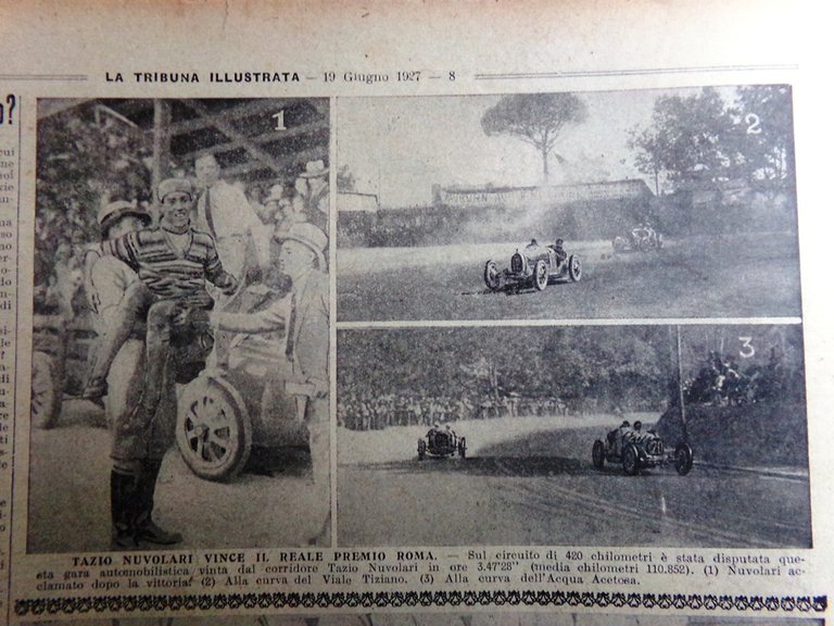 La Tribuna Illustrata 19 Giugno 1927 Nuvolari Mussolini Mietitura Marconi …