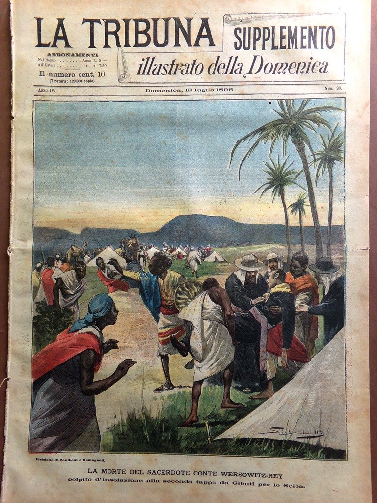 La Tribuna Illustrata 19 Luglio 1896 Ufficiali Africa Disastro Treno …