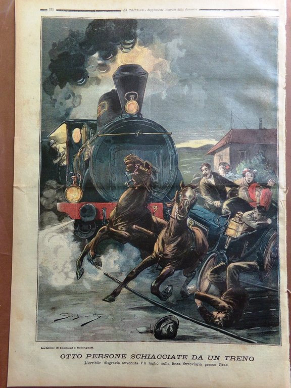 La Tribuna Illustrata 19 Luglio 1896 Ufficiali Africa Disastro Treno …