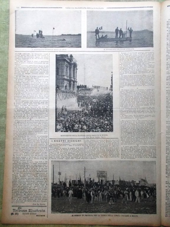 La Tribuna Illustrata 19 Maggio 1901 Altedo Basilica Pompei Esterel …