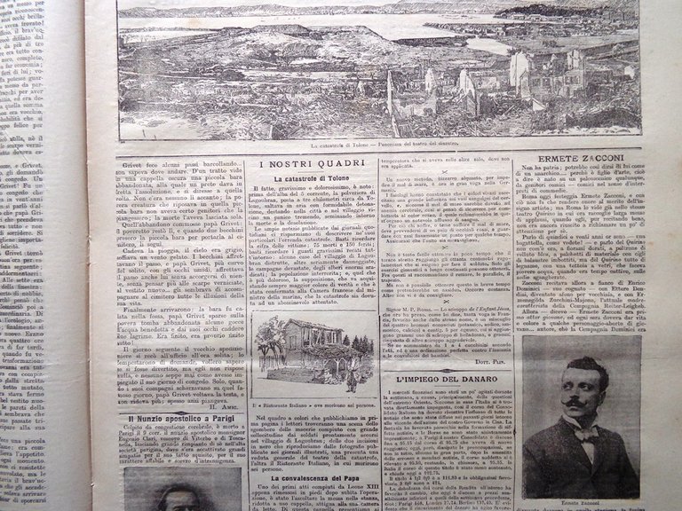 La Tribuna Illustrata 19 Marzo 1899 Catastrofe Tolone Convalescenza Leone …
