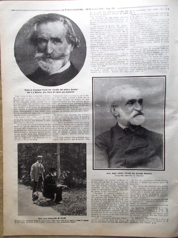 La Tribuna Illustrata 19 Ottobre 1913 Centenario di Verdi Luisa …
