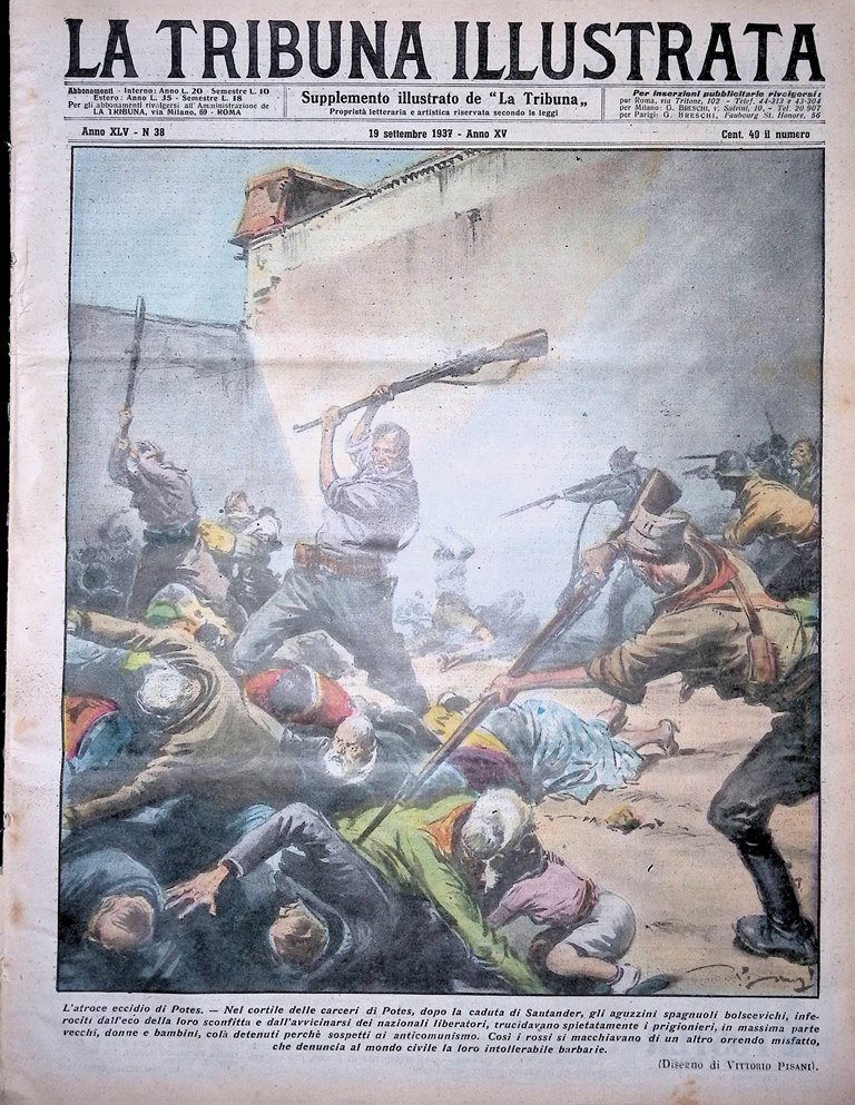 La Tribuna Illustrata 19 Settembre 1937 Eccidio Potes Palombaro Miliardari …