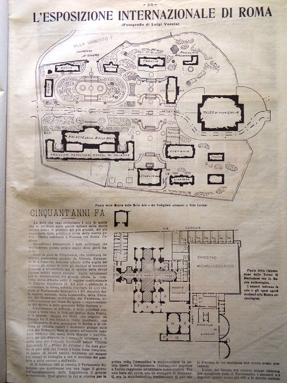 La Tribuna Illustrata 2 Aprile 1911 Cinquantenario Roma Capitale Unità …