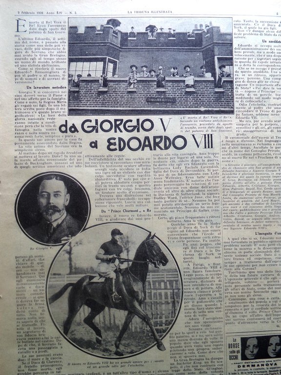 La Tribuna Illustrata 2 Febbraio 1936 Giorgio V Faccetta Nera …