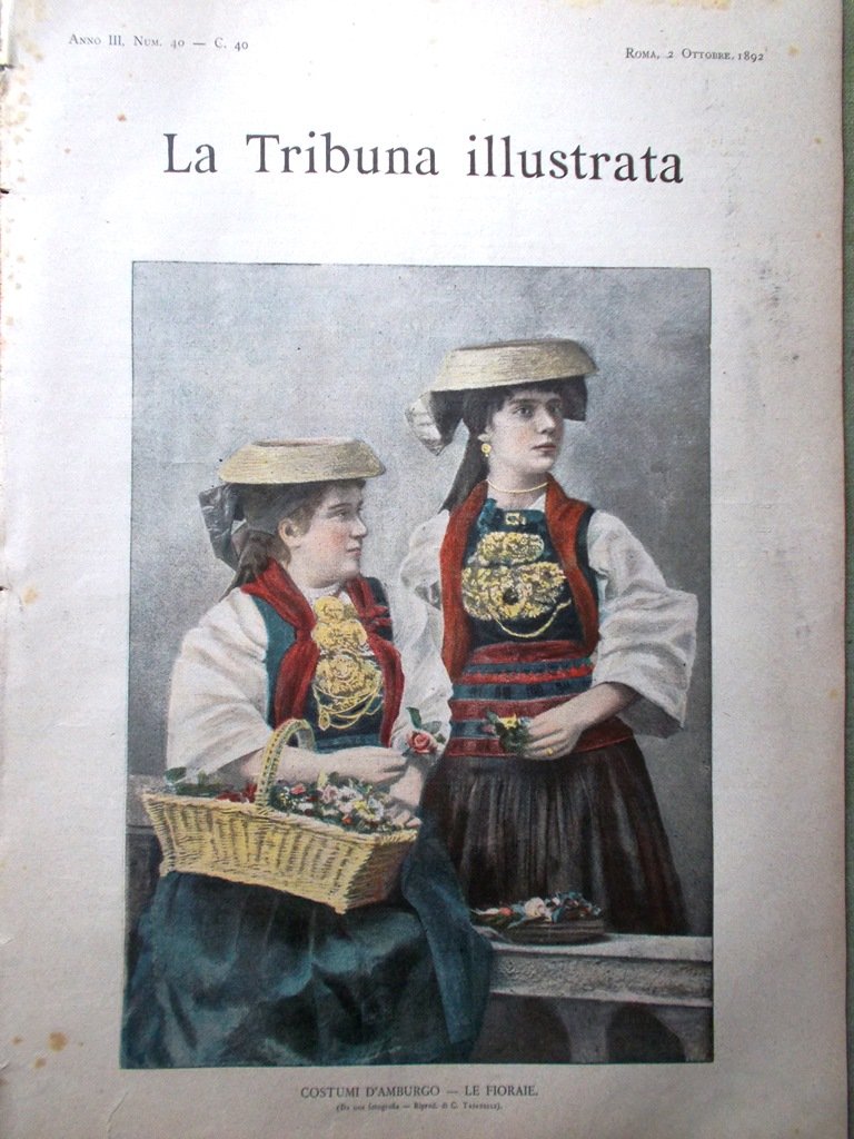 La Tribuna Illustrata 2 Ottobre 1892 Amburgo Celentano Acqua Acetosa …