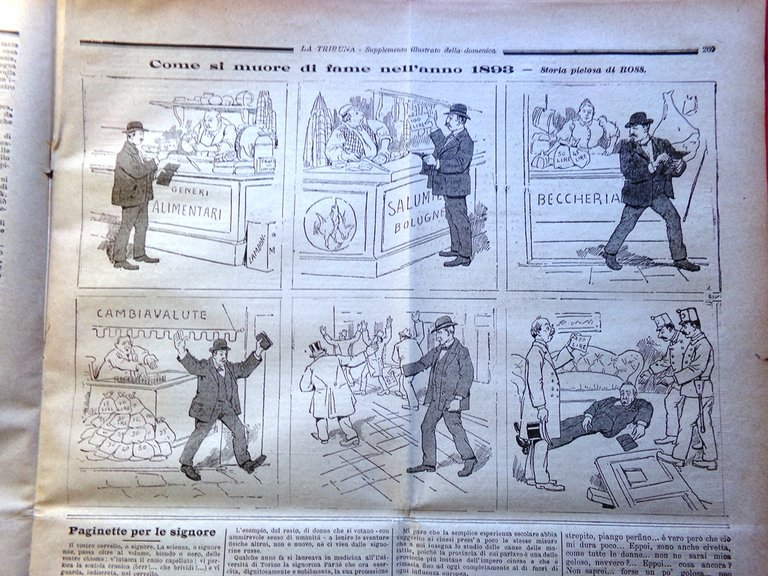 La Tribuna Illustrata 20 Agosto 1893 Santo Spirito Clinica Roma …