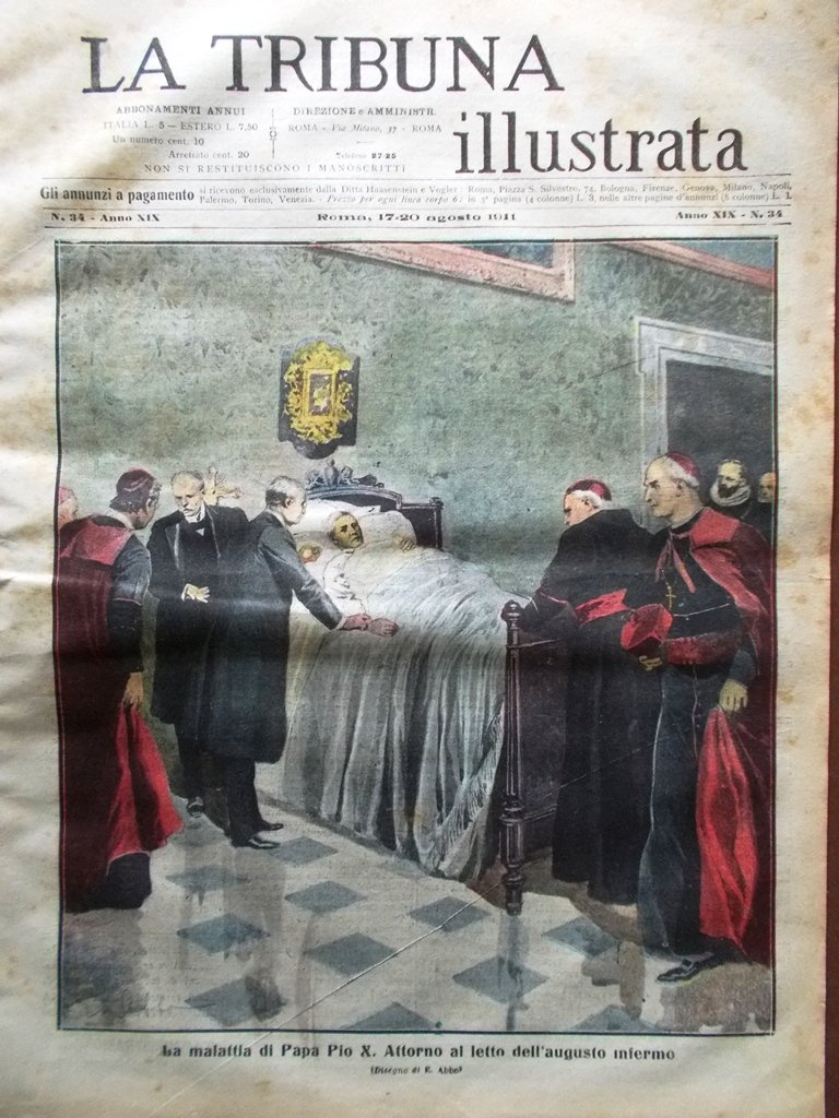 La Tribuna Illustrata 20 Agosto 1911 Malattia Papa San Giorgio …