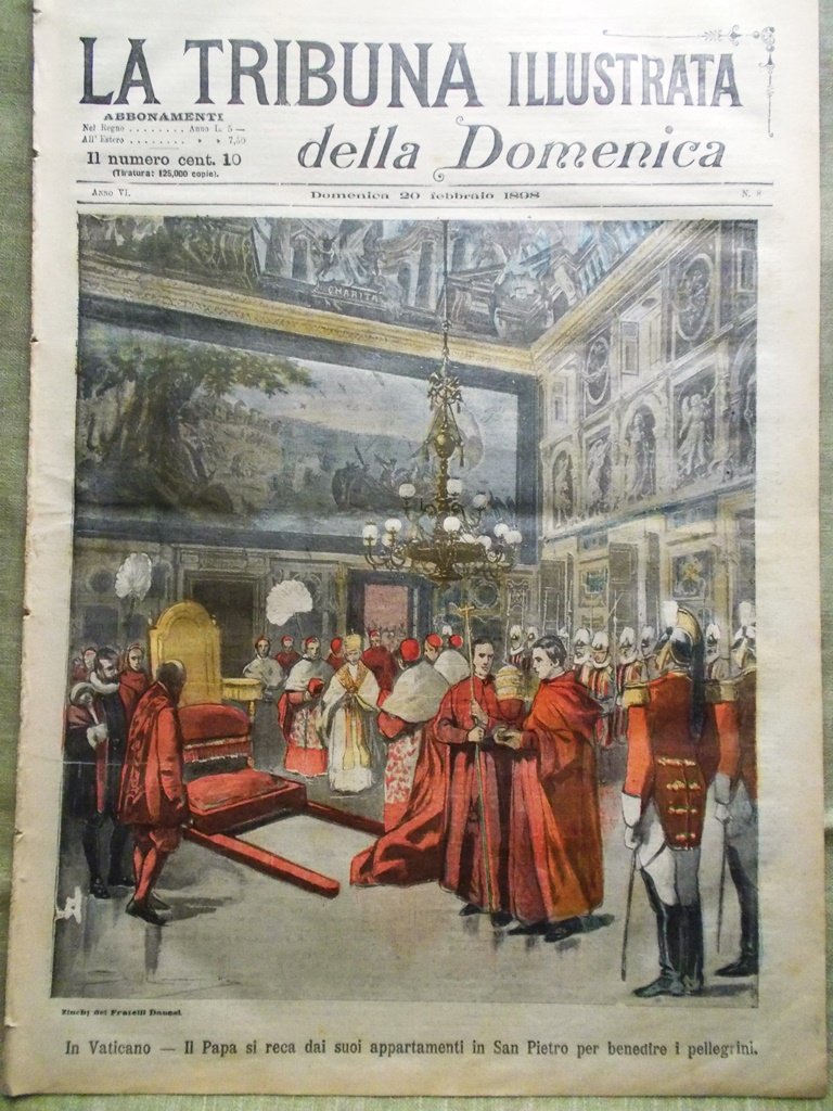 La Tribuna Illustrata 20 Febbraio 1898 Papa San Pietro Naufragio …