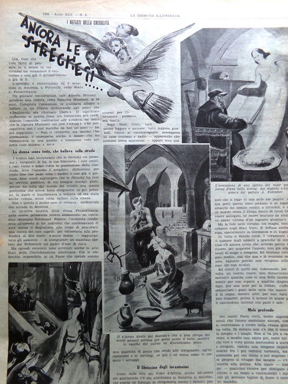 La Tribuna Illustrata 20 Gennaio 1935 Streghe Sansone Mascagni Elleboro …