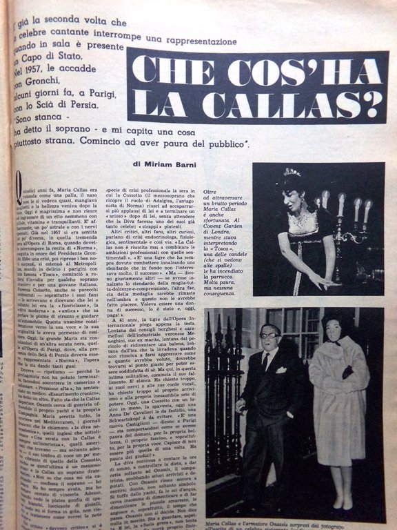 La Tribuna Illustrata 20 Giugno 1965 Spazio Callas Tufara Valle …