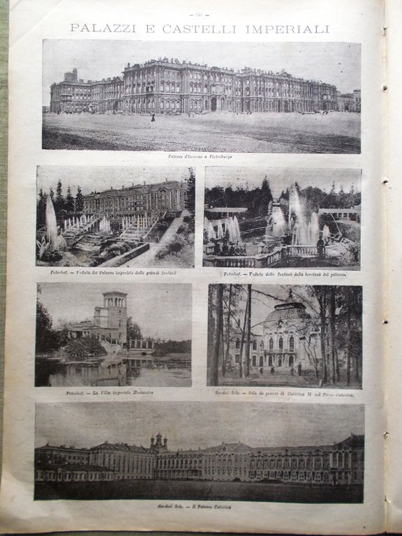 La Tribuna Illustrata 20 Luglio 1902 Russia Peterhof Romanov Castelli …