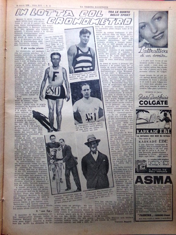 La Tribuna Illustrata 20 Marzo 1938 D'Annunzio Vuoto Girardengo Anello …