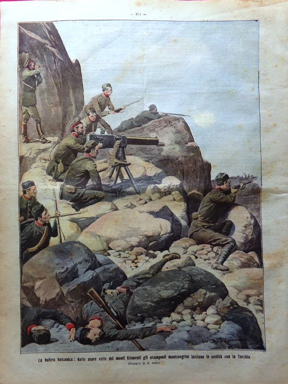 La Tribuna Illustrata 20 Ottobre 1912 San Michele Balcani d'Alba …