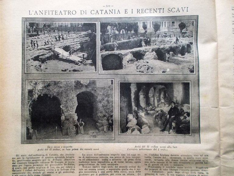 La Tribuna Illustrata 21 Agosto 1904 Anfiteatro Catania Feste Messina …