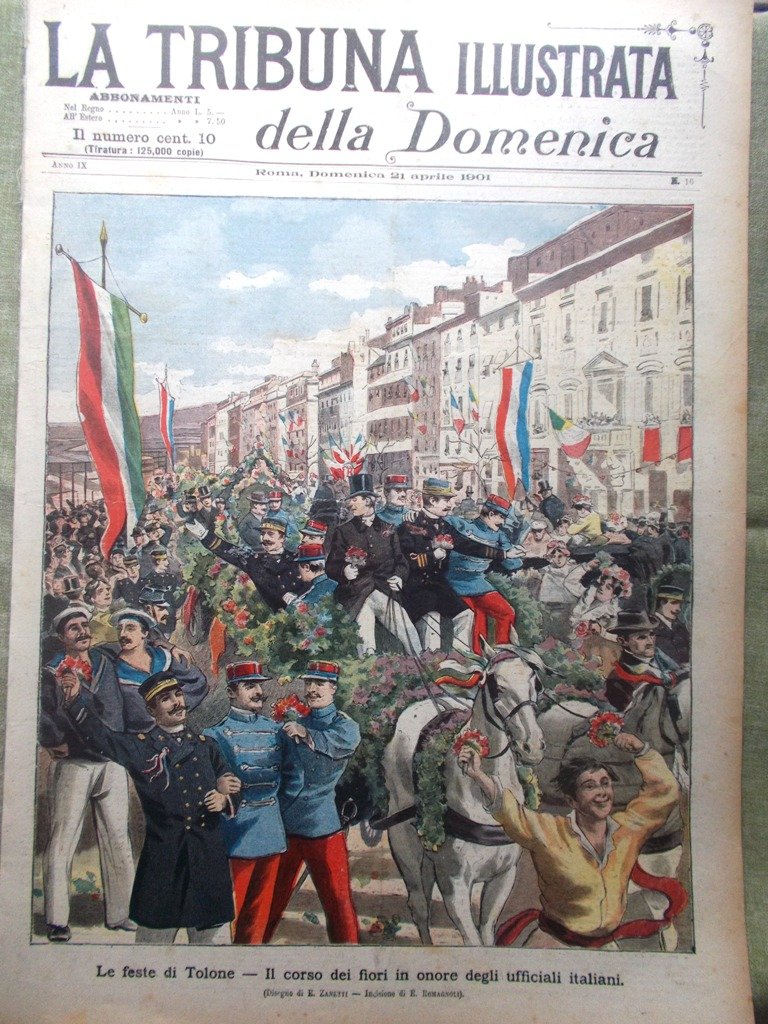 La Tribuna Illustrata 21 Aprile 1901 Feste Tolone Bizzozero Coccapieller …