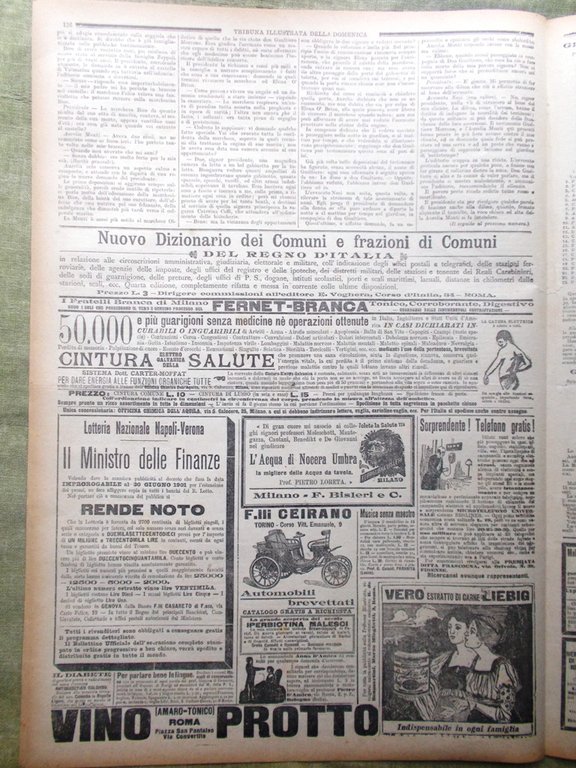 La Tribuna Illustrata 21 Aprile 1901 Feste Tolone Bizzozero Coccapieller …