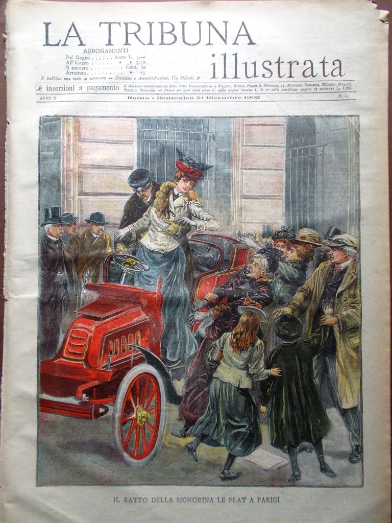 La Tribuna Illustrata 21 Dicembre 1902 Barbarie in Manicomio Puccini …