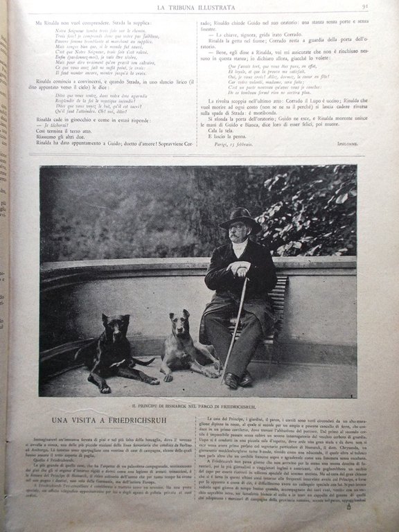 La Tribuna Illustrata 21 Febbraio 1892 Claudio Leigheb Bismarck Lavori …