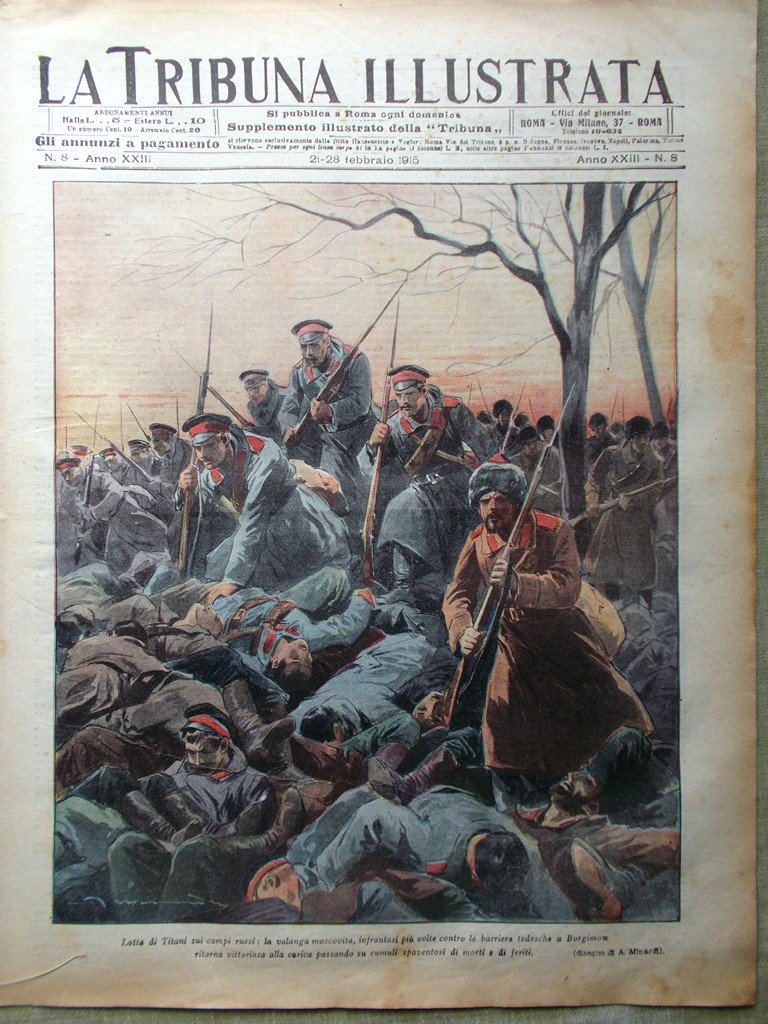 La Tribuna Illustrata 21 Febbraio 1915 WW1 Belgio Occupato Avezzano …