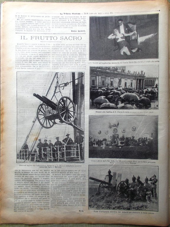 La Tribuna Illustrata 21 Febbraio 1915 WW1 Belgio Occupato Avezzano …