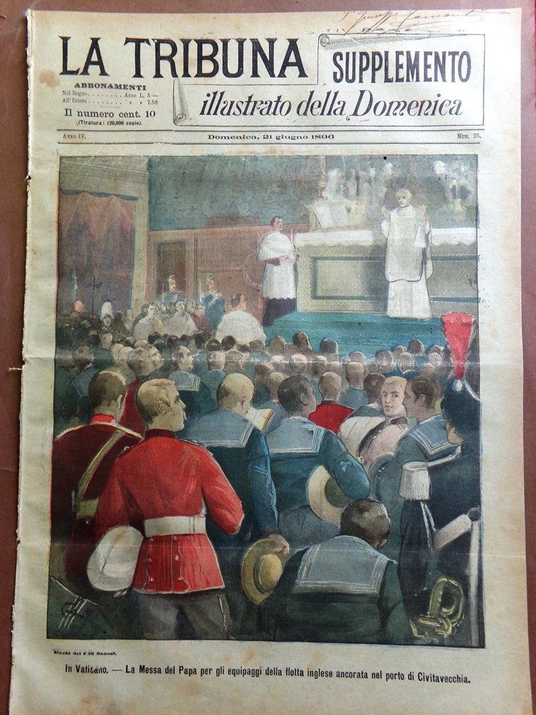 La Tribuna Illustrata 21 Giugno 1896 Attentato Barcellona Mercatelli Messa …