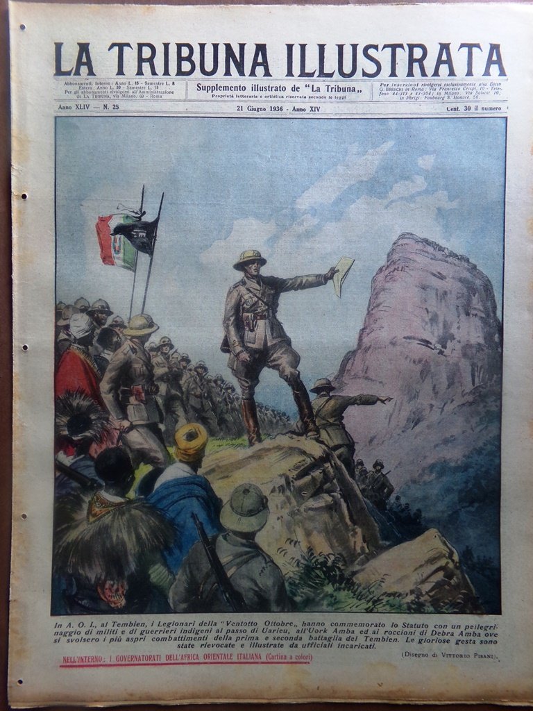 La Tribuna Illustrata 21 Giugno 1936 Bartali Governi Africa Orientale …