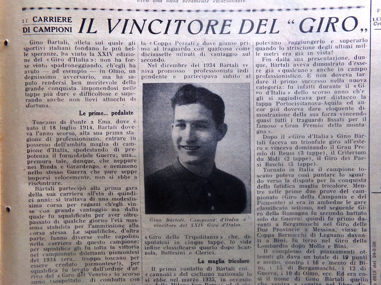 La Tribuna Illustrata 21 Giugno 1936 Bartali Governi Africa Orientale …