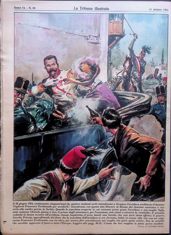 La Tribuna Illustrata 21 Giugno 1964 Sarajevo Umberto Kennedy scudetto …