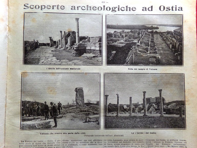 La Tribuna Illustrata 21 Luglio 1912 Scoperte di Ostia Misurata …