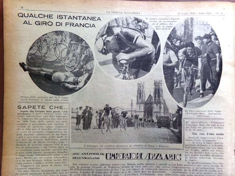 La Tribuna Illustrata 21 Luglio 1935 Suez Negrelli Giro Francia …