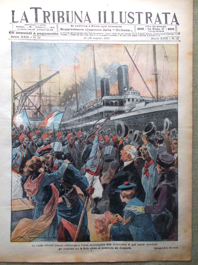 La Tribuna Illustrata 21 Marzo 1915 WW1 Benadir Venizelos Premio …