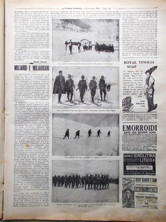 La Tribuna Illustrata 21 Marzo 1915 WW1 Benadir Venizelos Premio …